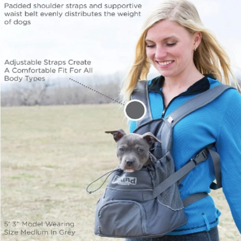 Outward Hound PoochPouch Front Dog Carrier - size medium, gray